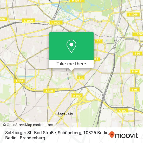 Карта Salzburger Str Bad Straße, Schöneberg, 10825 Berlin