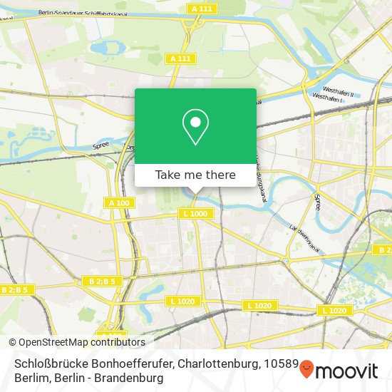 Карта Schloßbrücke Bonhoefferufer, Charlottenburg, 10589 Berlim