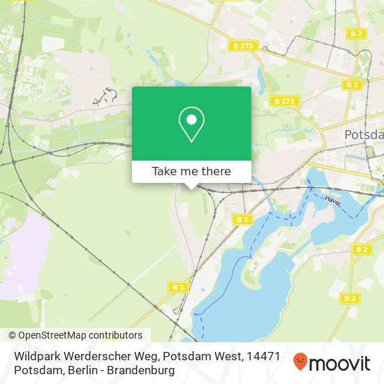 Карта Wildpark Werderscher Weg, Potsdam West, 14471 Potsdam