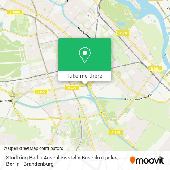 Карта Stadtring Berlin Anschlussstelle Buschkrugallee