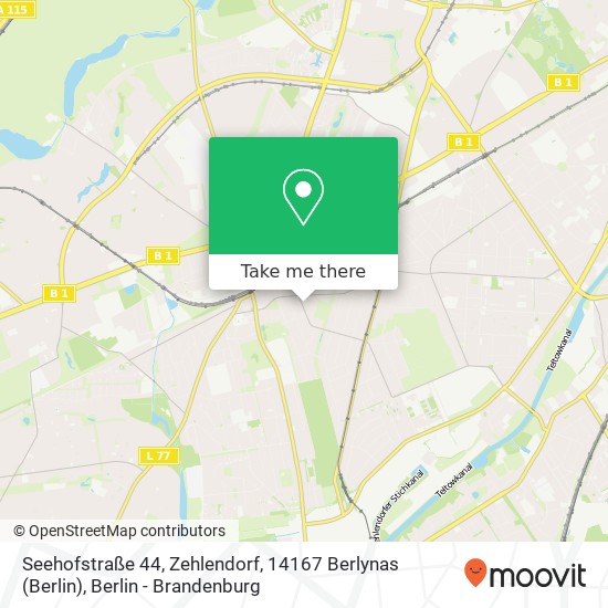 Карта Seehofstraße 44, Zehlendorf, 14167 Berlynas (Berlin)