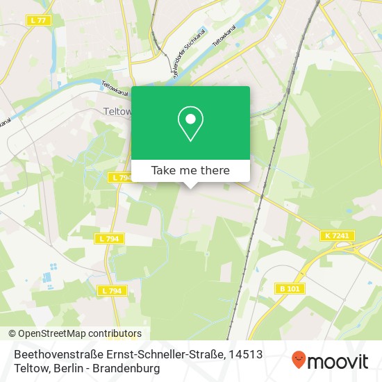 Карта Beethovenstraße Ernst-Schneller-Straße, 14513 Teltow