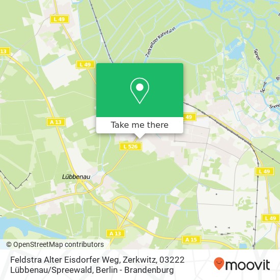 Feldstra Alter Eisdorfer Weg, Zerkwitz, 03222 Lübbenau / Spreewald map