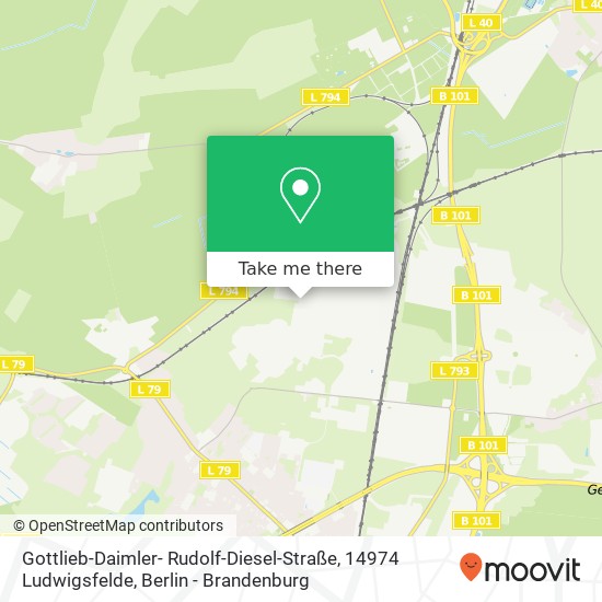 Карта Gottlieb-Daimler- Rudolf-Diesel-Straße, 14974 Ludwigsfelde