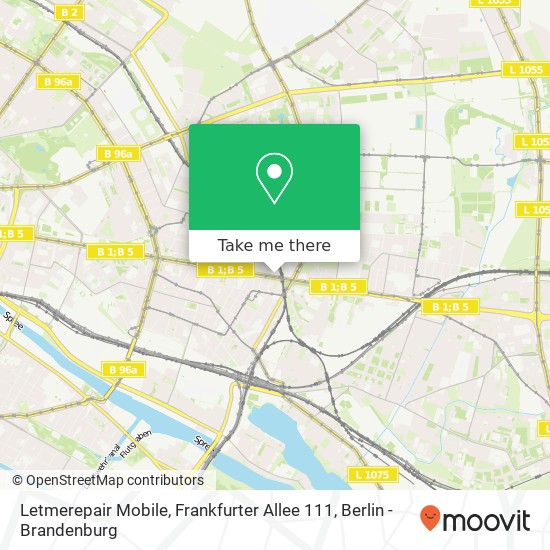 Карта Letmerepair Mobile, Frankfurter Allee 111