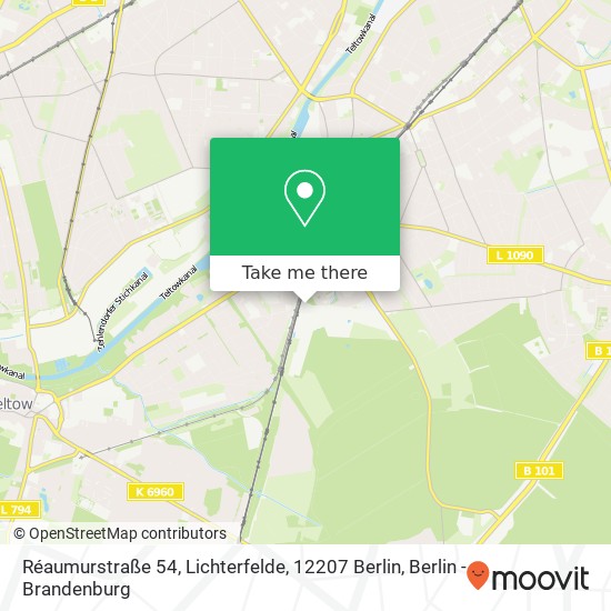 Карта Réaumurstraße 54, Lichterfelde, 12207 Berlin