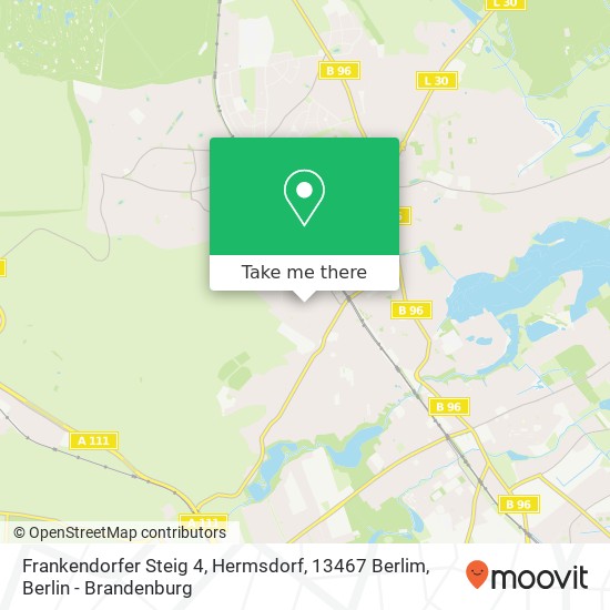 Карта Frankendorfer Steig 4, Hermsdorf, 13467 Berlim