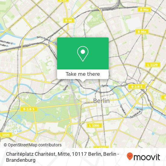Карта Charitéplatz Charitést, Mitte, 10117 Berlin