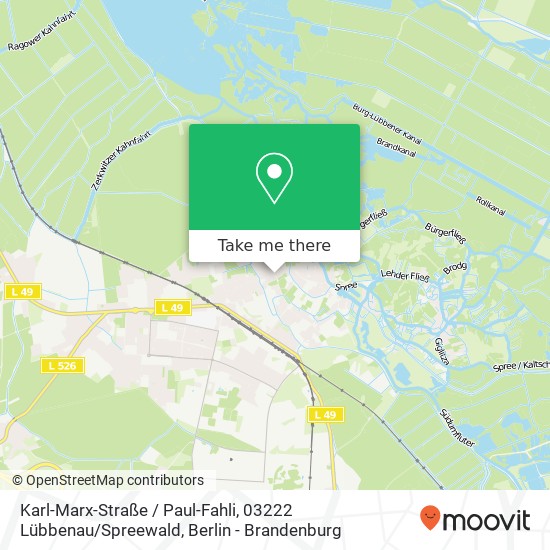 Karl-Marx-Straße / Paul-Fahli, 03222 Lübbenau / Spreewald map