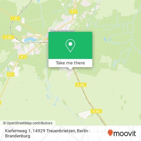 Карта Kiefernweg 1, 14929 Treuenbrietzen