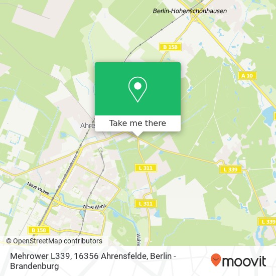 Карта Mehrower L339, 16356 Ahrensfelde