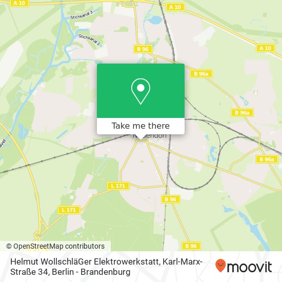 Карта Helmut WollschläGer Elektrowerkstatt, Karl-Marx-Straße 34