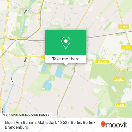 Карта Elsen Am Barnim, Mahlsdorf, 12623 Berlin