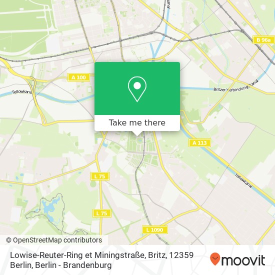 Карта Lowise-Reuter-Ring et Miningstraße, Britz, 12359 Berlin