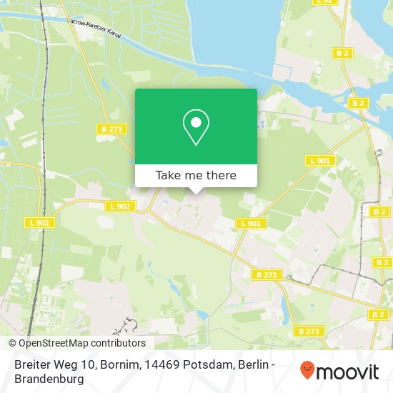 Карта Breiter Weg 10, Bornim, 14469 Potsdam