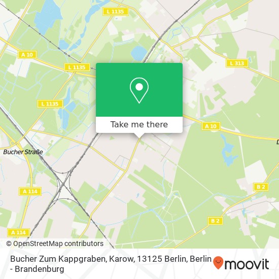 Карта Bucher Zum Kappgraben, Karow, 13125 Berlin