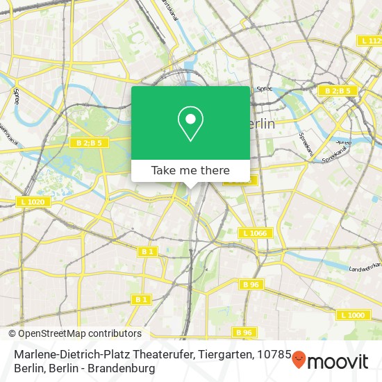 Marlene-Dietrich-Platz Theaterufer, Tiergarten, 10785 Berlin map