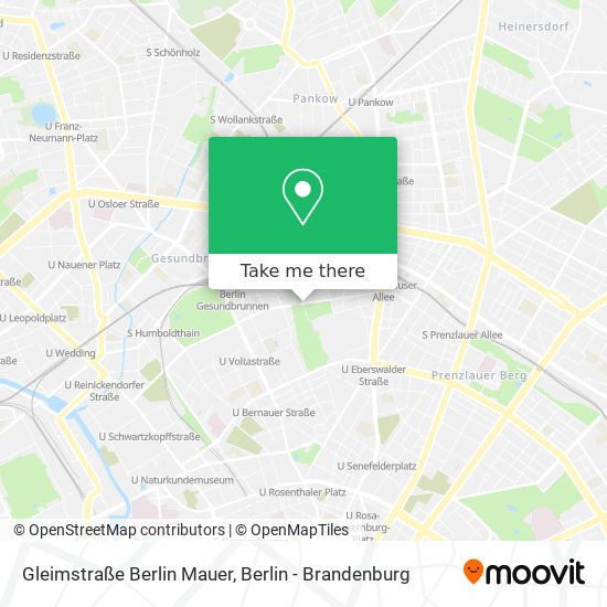 Карта Gleimstraße Berlin Mauer