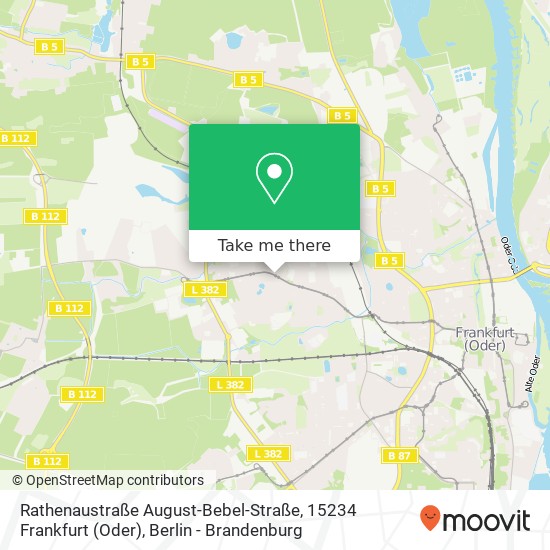 Карта Rathenaustraße August-Bebel-Straße, 15234 Frankfurt (Oder)