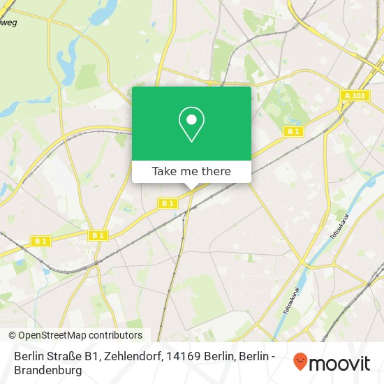 Карта Berlin Straße B1, Zehlendorf, 14169 Berlin