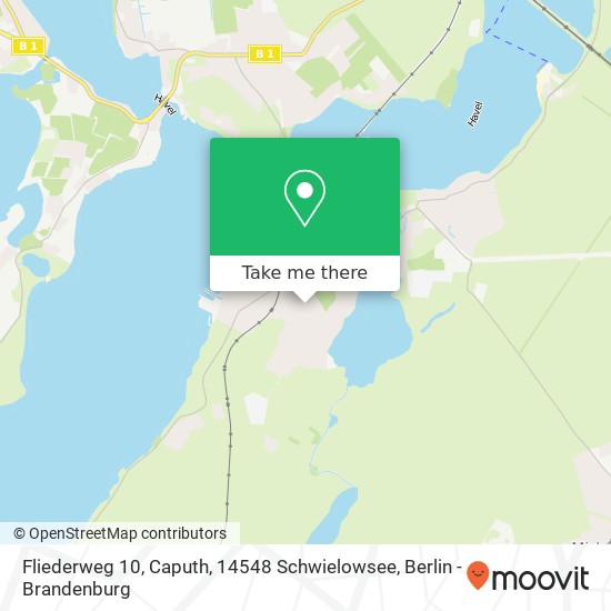 Карта Fliederweg 10, Caputh, 14548 Schwielowsee
