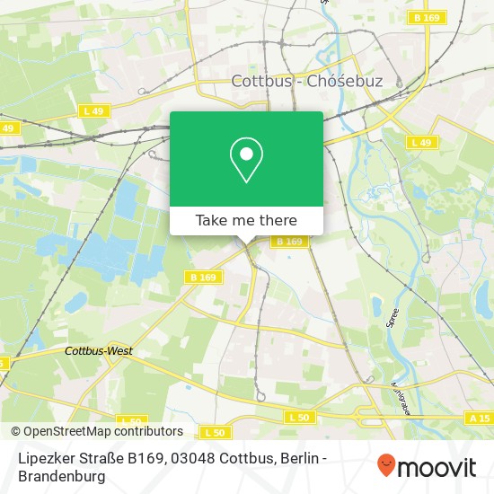 Карта Lipezker Straße B169, 03048 Cottbus