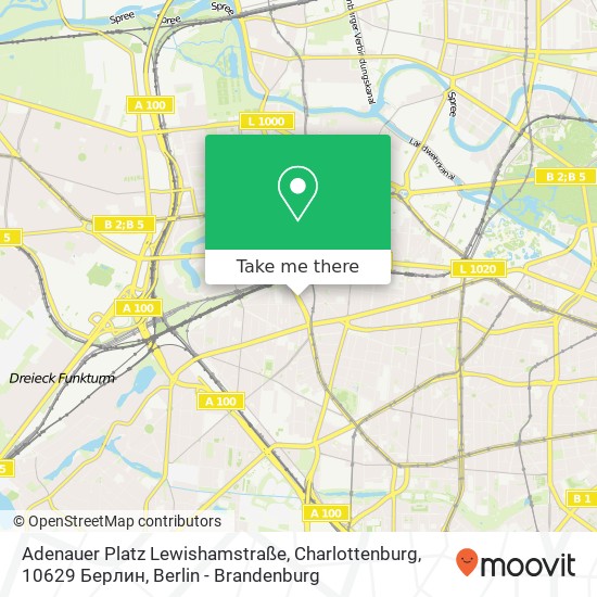 Карта Adenauer Platz Lewishamstraße, Charlottenburg, 10629 Берлин