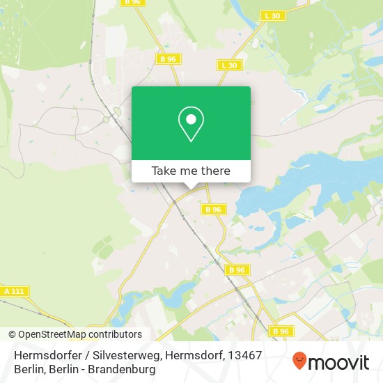 Карта Hermsdorfer / Silvesterweg, Hermsdorf, 13467 Berlin