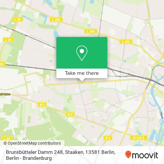 Карта Brunsbütteler Damm 248, Staaken, 13581 Berlin