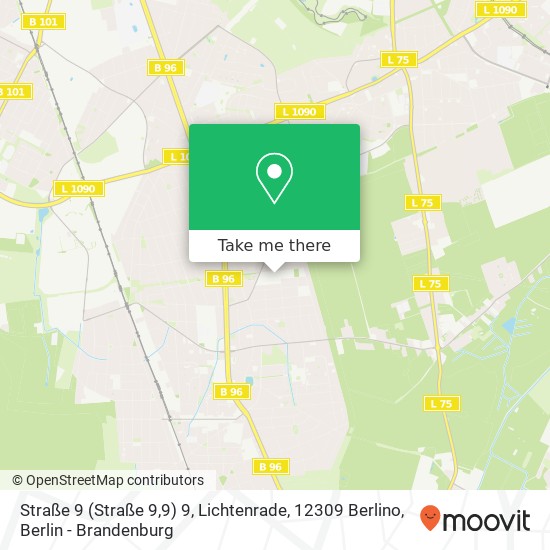 Карта Straße 9 (Straße 9,9) 9, Lichtenrade, 12309 Berlino