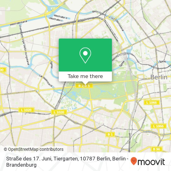 Straße des 17. Juni, Tiergarten, 10787 Berlin map