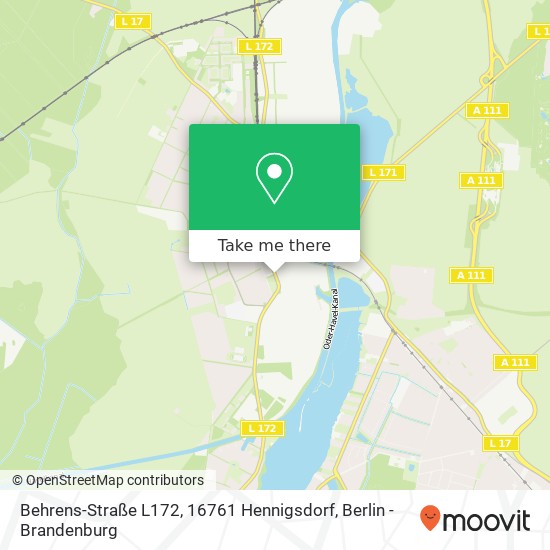 Карта Behrens-Straße L172, 16761 Hennigsdorf