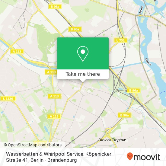 Карта Wasserbetten & Whirlpool Service, Köpenicker Straße 41