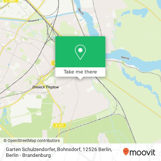 Карта Garten Schulzendorfer, Bohnsdorf, 12526 Berlin