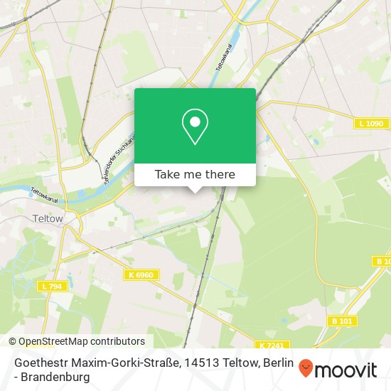 Карта Goethestr Maxim-Gorki-Straße, 14513 Teltow