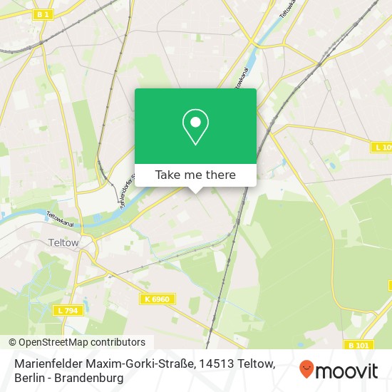 Карта Marienfelder Maxim-Gorki-Straße, 14513 Teltow