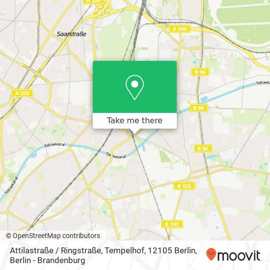 Карта Attilastraße / Ringstraße, Tempelhof, 12105 Berlin