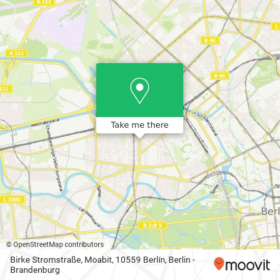 Карта Birke Stromstraße, Moabit, 10559 Berlín