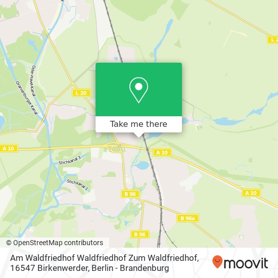 Карта Am Waldfriedhof Waldfriedhof Zum Waldfriedhof, 16547 Birkenwerder