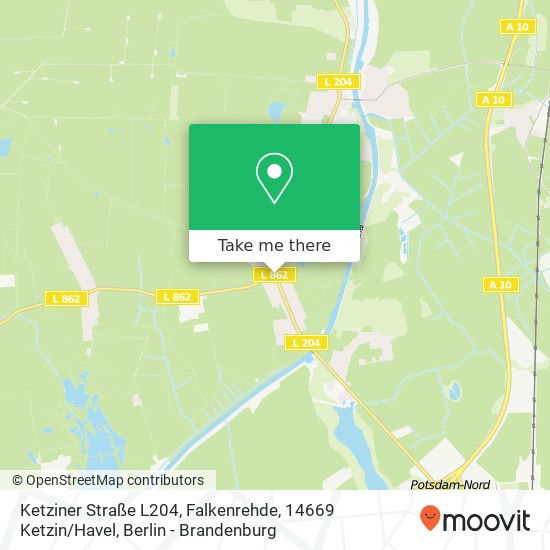 Карта Ketziner Straße L204, Falkenrehde, 14669 Ketzin / Havel