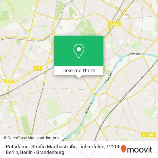 Potsdamer Straße Marthastraße, Lichterfelde, 12205 Berlin map