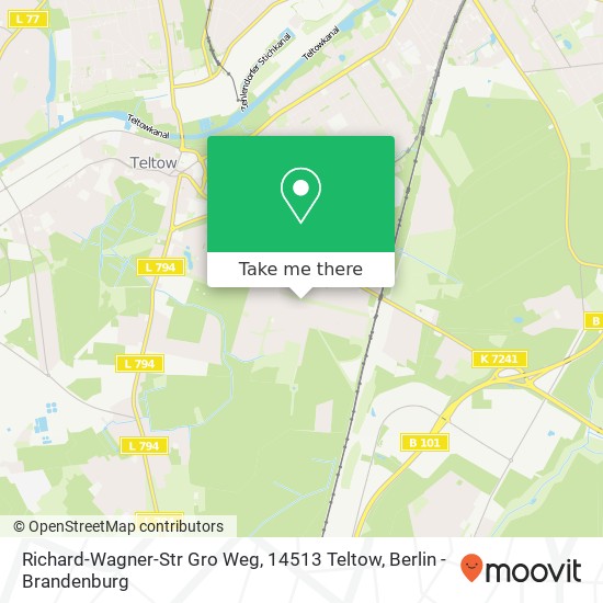 Карта Richard-Wagner-Str Gro Weg, 14513 Teltow