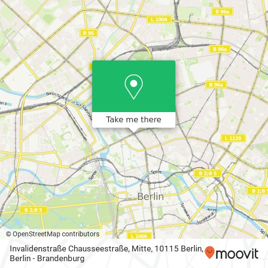 Карта Invalidenstraße Chausseestraße, Mitte, 10115 Berlin