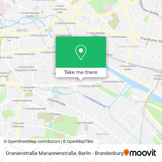 Карта Oranienstraße Mariannenstraße