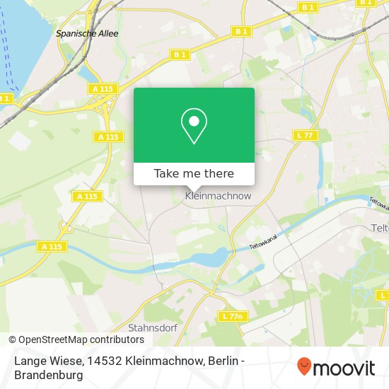 Карта Lange Wiese, 14532 Kleinmachnow