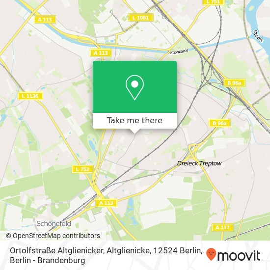 Карта Ortolfstraße Altglienicker, Altglienicke, 12524 Berlin