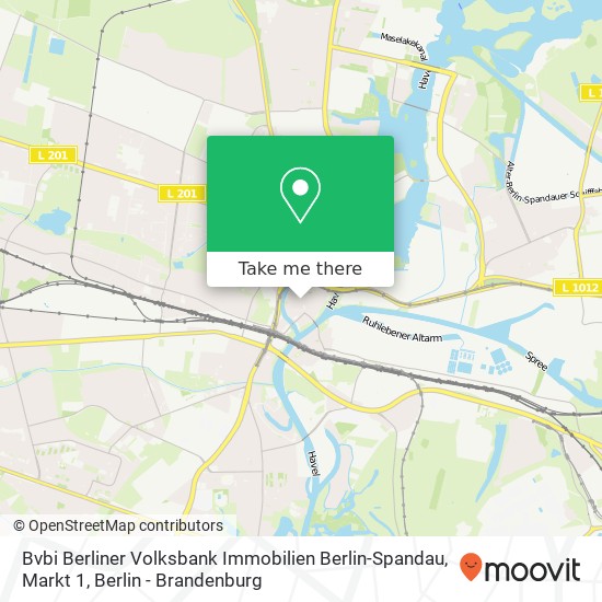 Карта Bvbi Berliner Volksbank Immobilien Berlin-Spandau, Markt 1