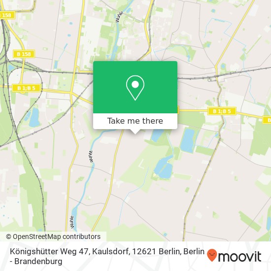 Карта Königshütter Weg 47, Kaulsdorf, 12621 Berlin