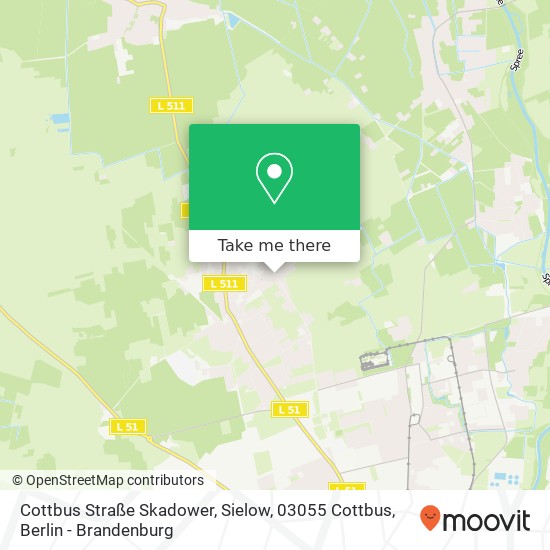 Карта Cottbus Straße Skadower, Sielow, 03055 Cottbus
