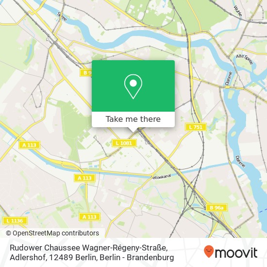 Карта Rudower Chaussee Wagner-Régeny-Straße, Adlershof, 12489 Berlin